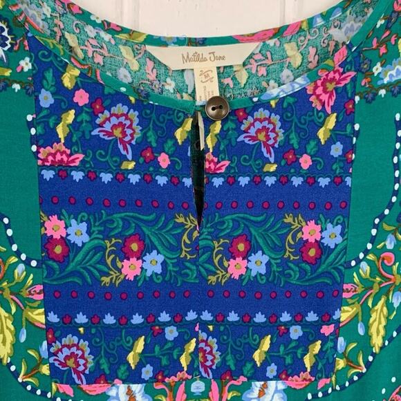 Matilda Jane Women Long Sleeve Babydoll Blouse Top Boho Holiday Green Medium - Picture 3 of 7